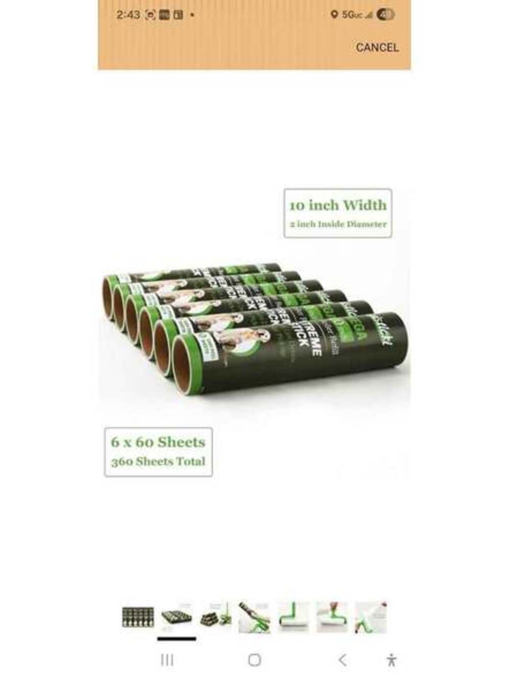 Lint Roller Refills – Pet Hair & Dust Remover( 6 packs)
